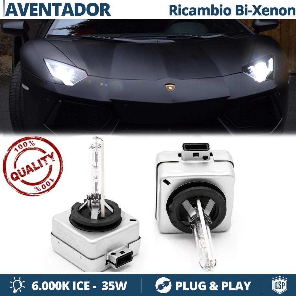 2x Bombillas Bi-Xenon de Repuesto para LAMBORGHINI AVENTADOR Luz Blanco Frio 6000K  35W