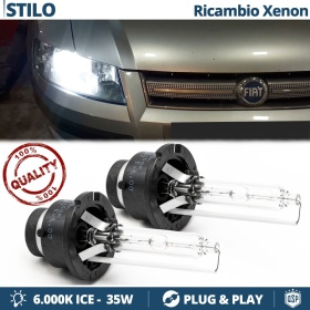 2x Bombillas Xenon D2S - D2R de Repuesto para FIAT STILO Luz 6.000K Blanco Frio Lámpara 35W