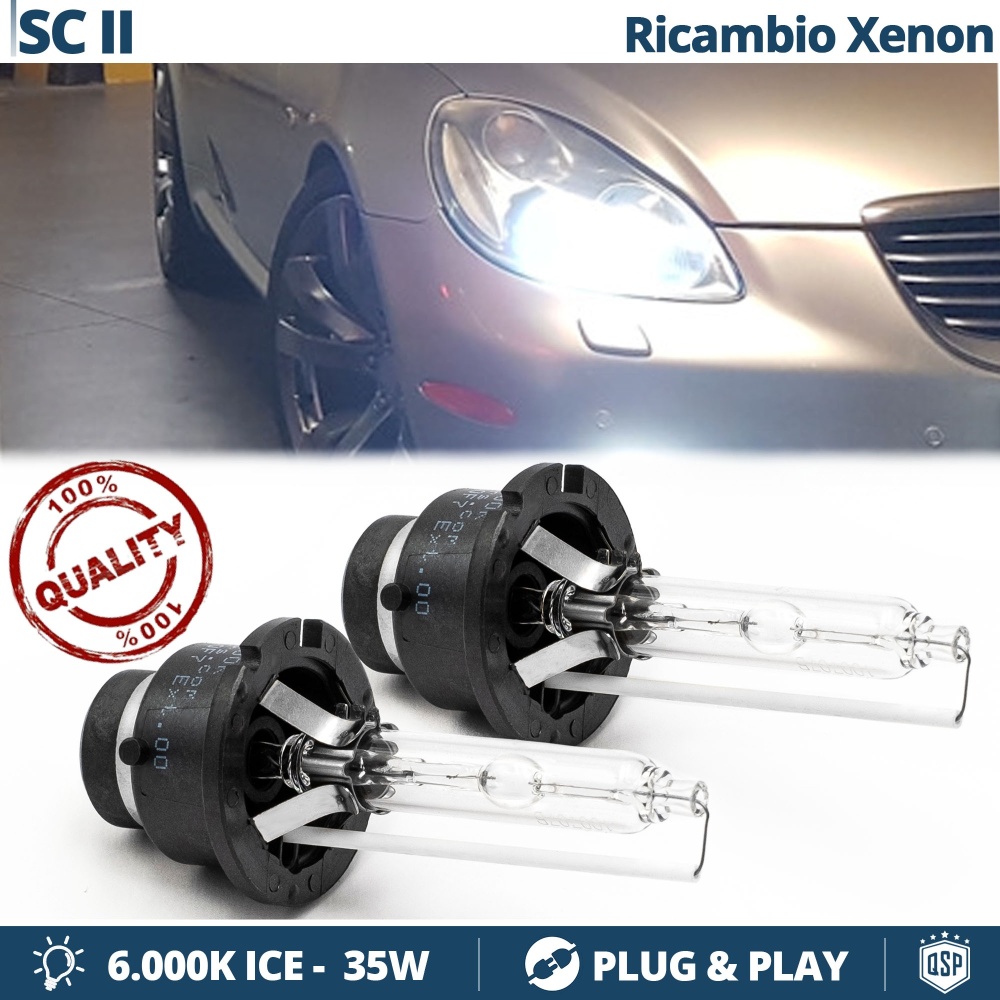 2x Bombillas Xenon D2R de Repuesto para LEXUS SC 2 Luz 6.000K Blanco Lámparas 35W