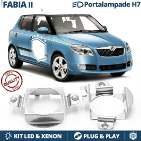 2 Adapters Bulbs Holder for LED KIT H7 Installation for SKODA FABIA 2 (07-14)