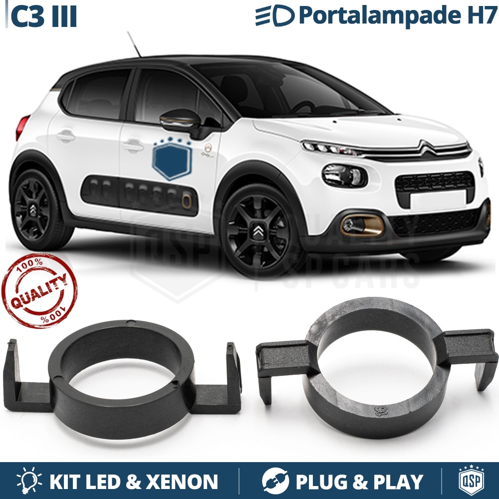 2X Adaptatores del Retenedor Soporte Bombilla para Montaje KIT LED H7 para CITROEN C3 3 (desde 2016) 2X Adaptatores del Retenedor Soporte Bombilla para Montaje KIT LED H7 para CITROEN C3 3 (desde 2016)