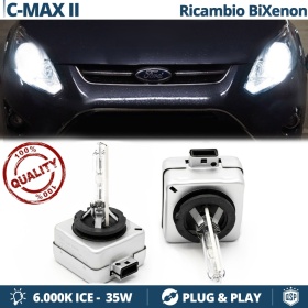 2x Bombillas Bi-Xenon D3S de Repuesto para FORD C-MAX 2 Luz 6.000K Blanco Frio Lámpara 35W