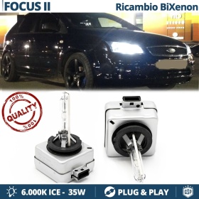 2x Bombillas Bi-Xenon D1S de Repuesto para FORD FOCUS Mk2 Luz 6.000K Blanco Frio Lámpara 35W