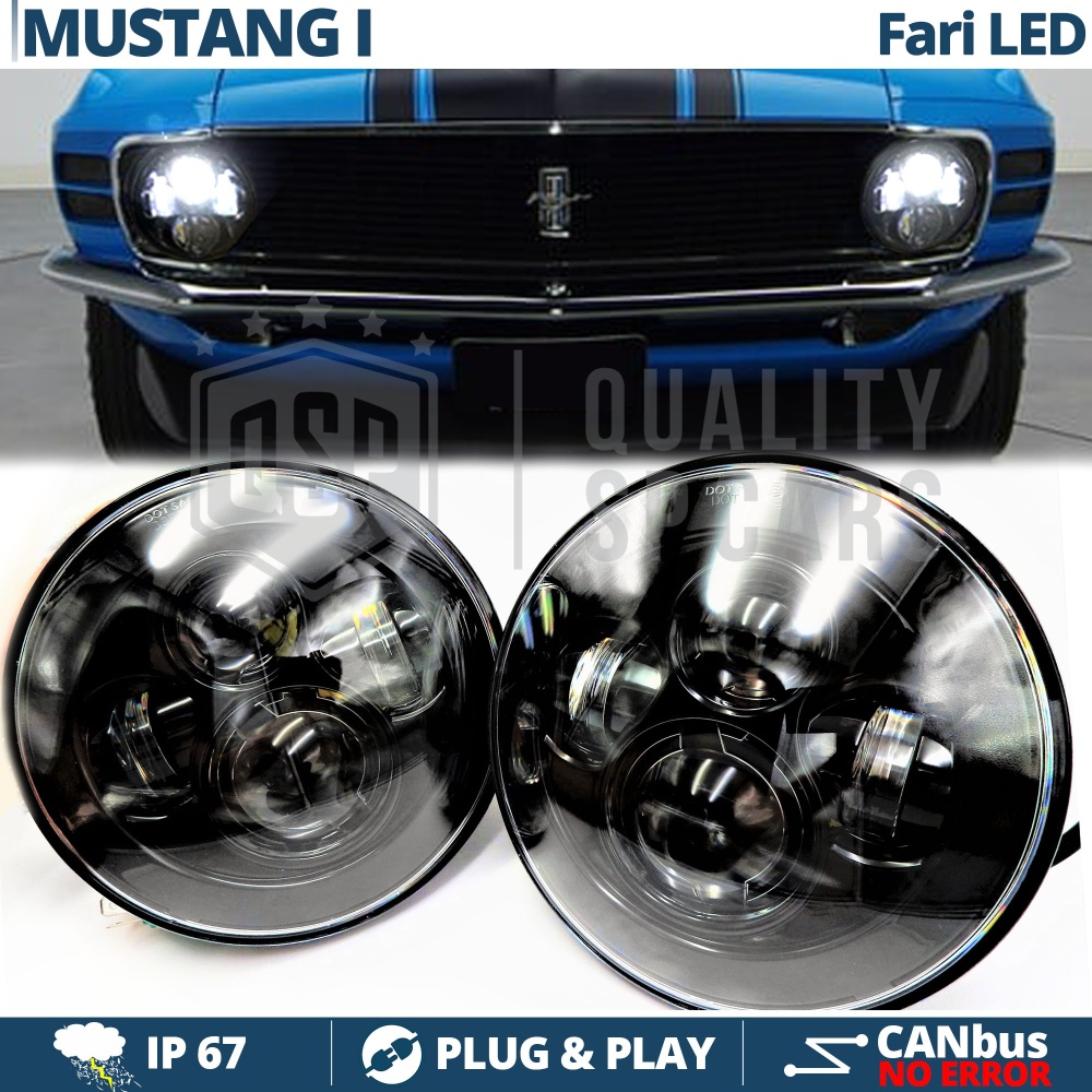 2 Faros Delanteros LED 7" para FORD MUSTANG MK1 6500K | Luces de Cruce + Carretera + Posición 2 Faros Delanteros LED 7" para FORD MUSTANG MK1 6500K | Luces de Cruce + Carretera + Posición