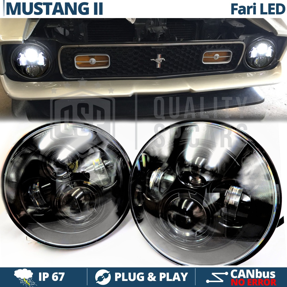 2 Faros Delanteros LED 7" para FORD MUSTANG 2 6500K | Luces de Cruce + Carretera + Posición 2 Faros Delanteros LED 7" para FORD MUSTANG 2 6500K | Luces de Cruce + Carretera + Posición