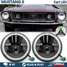 FAROS LED Angel Eyes para FORD MUSTANG MK2, Luz Blanca 6500K | APROBADO