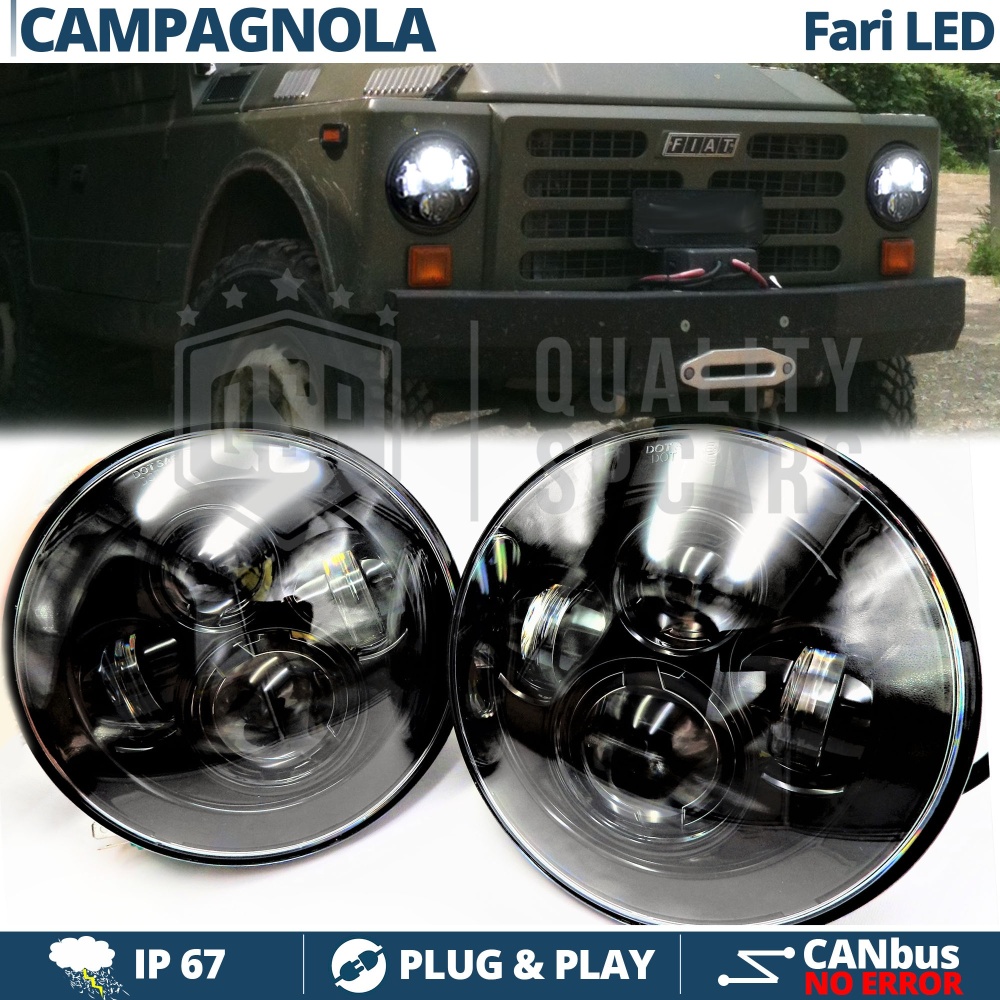 2 Faros Delanteros LED 7" para FIAT CAMPAGNOLA 6500K | Luces de Cruce + Carretera + Posición 2 Faros Delanteros LED 7" para FIAT CAMPAGNOLA 6500K | Luces de Cruce + Carretera + Posición