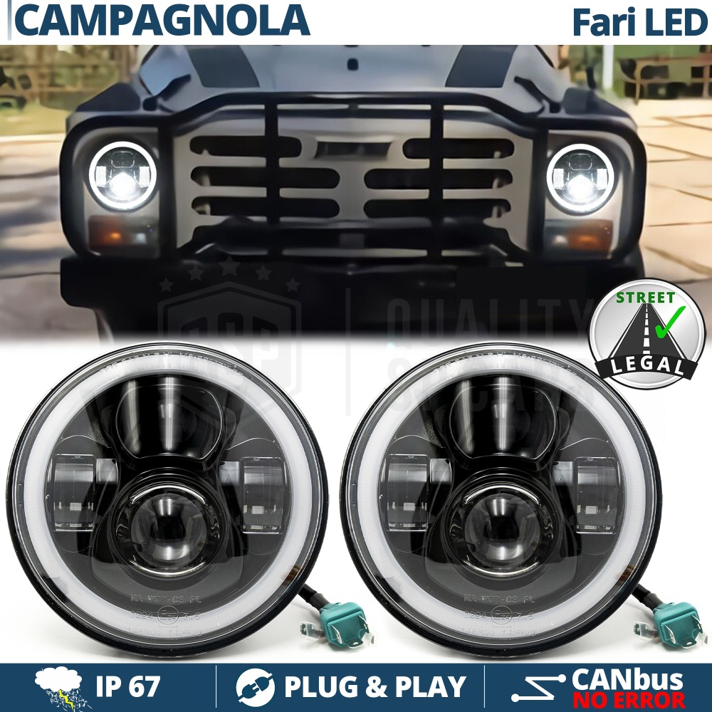 FAROS LED Angel Eyes para FIAT CAMPAGNOLA, Luz Blanca 6500K | APROBADO FAROS LED Angel Eyes para FIAT CAMPAGNOLA, Luz Blanca 6500K | APROBADO