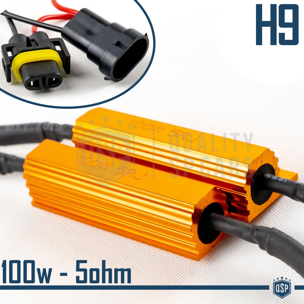 X2 Resistencias Canbus 100W-5 OHM para Led H9 Cancelador Error Decodificador Suplementario