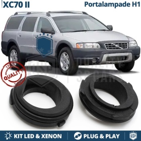 2pcs H1 Bulb Holder Adapters for Volvo XC70 2 (00-07), for LED Bulbs and Xenon Kit Installation
