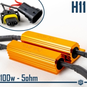 X2 Resistencias Canbus 100W-5 OHM para Led H11 Cancelador Error Decodificador Suplementario
