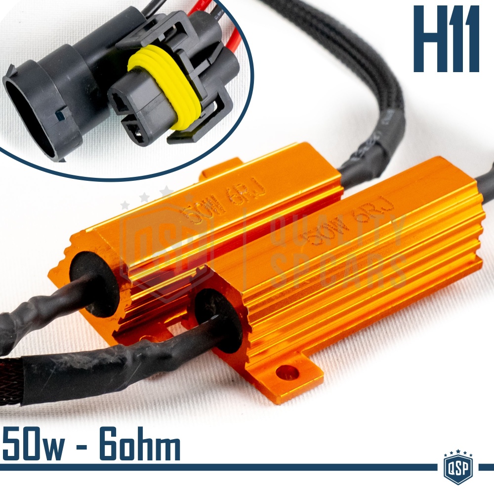 X2 Resistencias Canbus 50W-6 OHM para Led H11 Canceladores Error Decodificadores Suplementarios