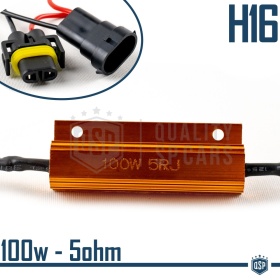 X1 Resistencia Canbus 100W-5 OHM para Led H16 Cancelador Error Decodificador Suplementario