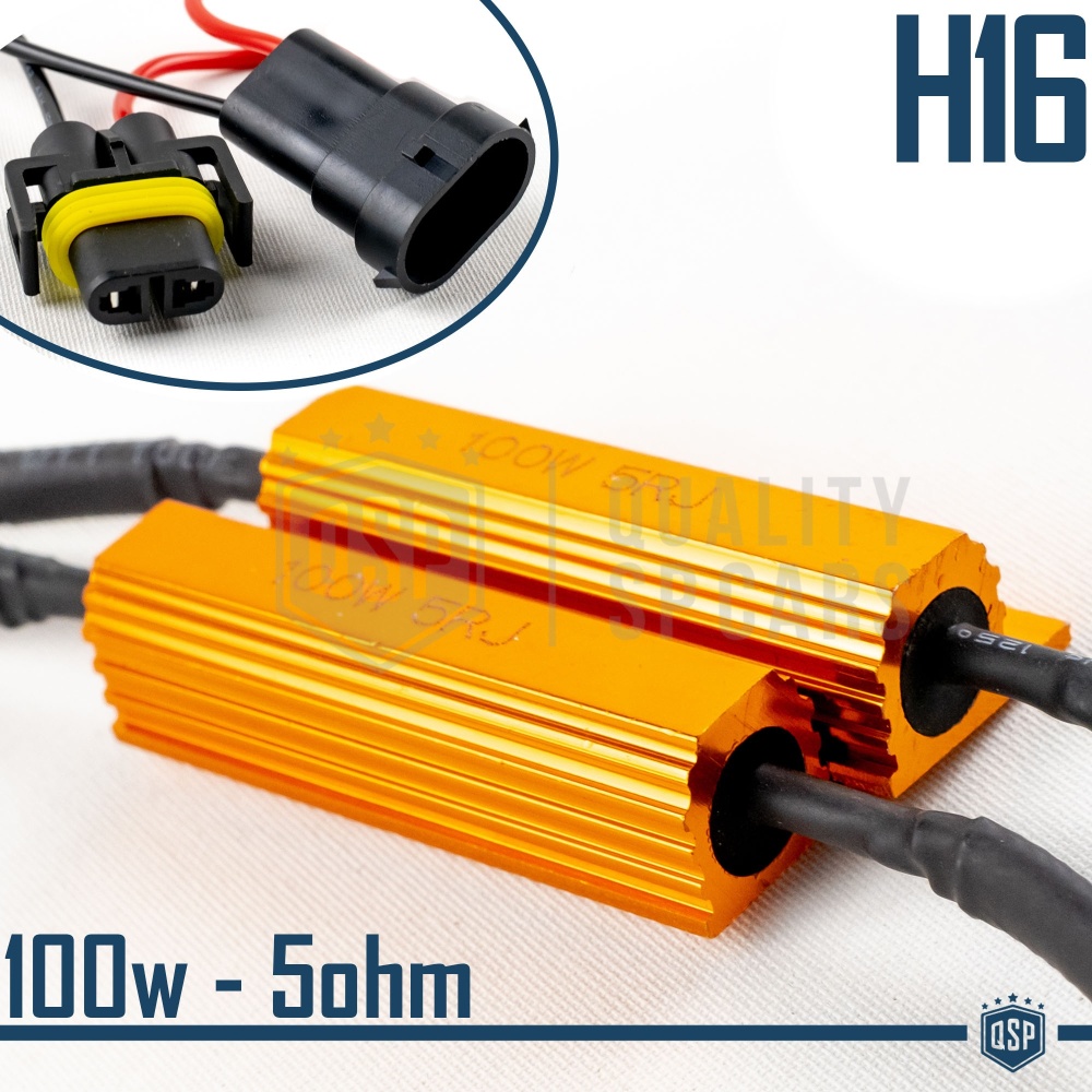 X2 Resistencias Canbus 100W-5 OHM para Led H16 Cancelador Error Decodificador Suplementario