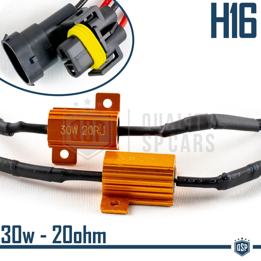 X2 Resistencias Canbus 30W-20 OHM para Led H16 Cancelador Error Decodificador Suplementario