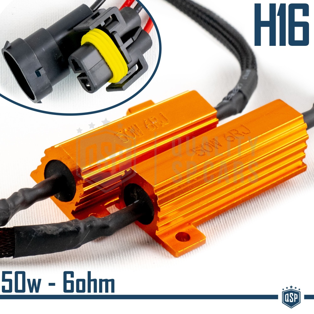 X2 Resistencias Canbus 50W-6 OHM para Led H16 Canceladores Error Decodificadores Suplementarios