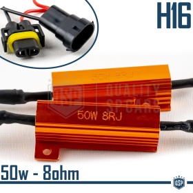X2 Resistencias Canbus 50W-8 OHM para Led H16 Canceladores Error Decodificadores Suplementarios
