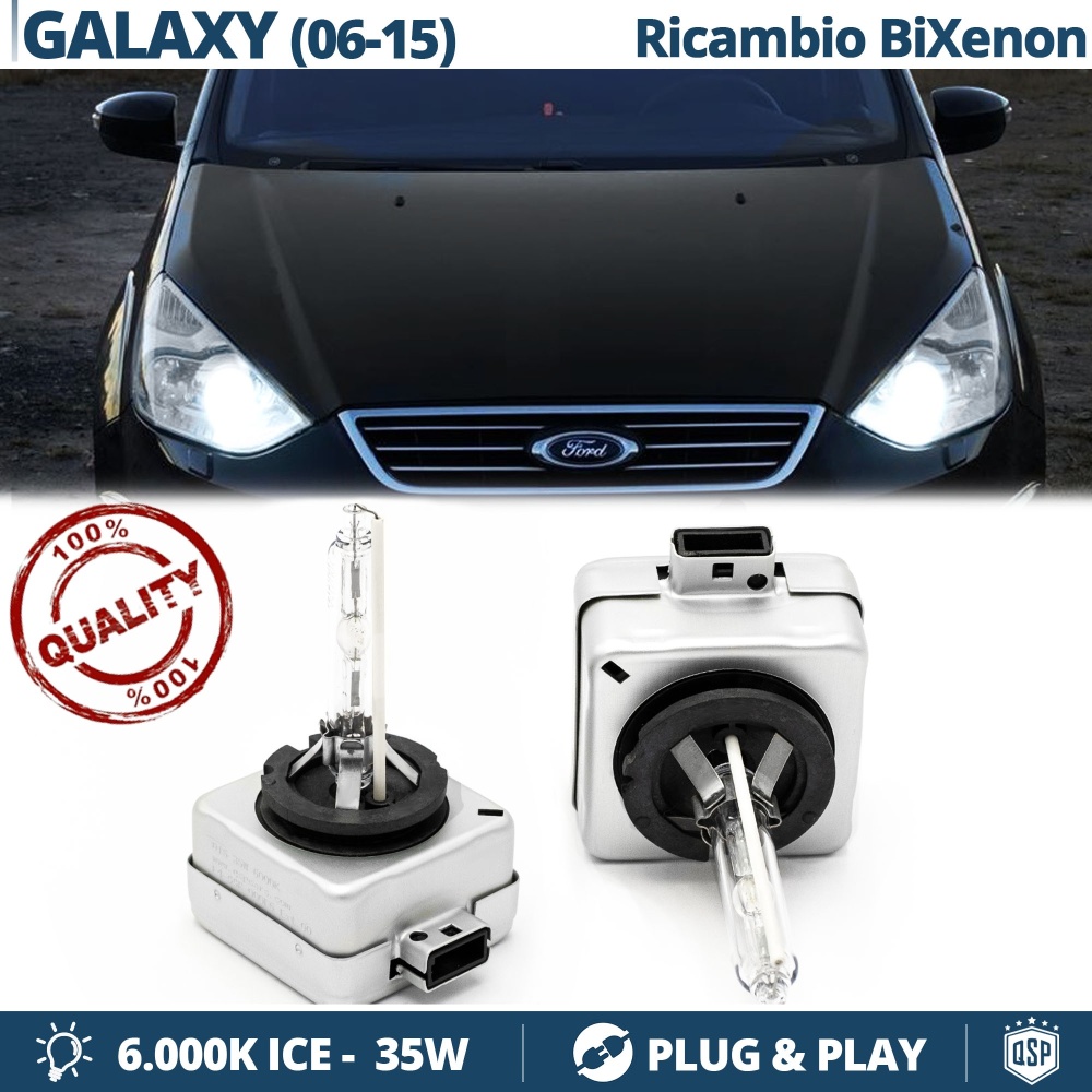2x Bombillas Bi-Xenon D1S de Repuesto para FORD GALAXY 2 Luz 6.000K Blanco Frio Lámpara 35W