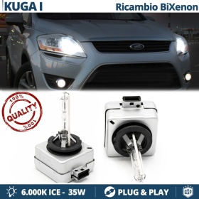 2x Bombillas Bi-Xenon D1S de Repuesto para FORD KUGA 1 Luz 6.000K Blanco Frio Lámpara 35W