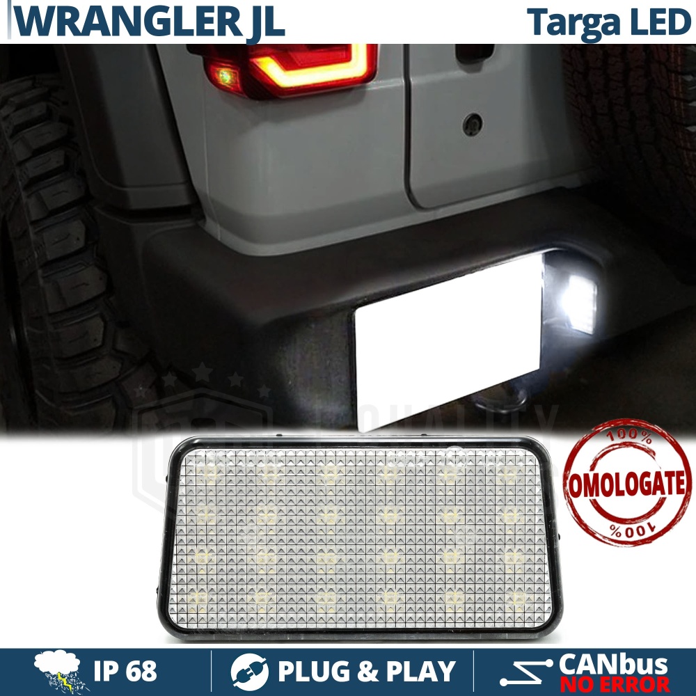 Luce de Matricula LED para Jeep Wrangler JL | CANbus 6500K Blanco Frío, Plug & Play
