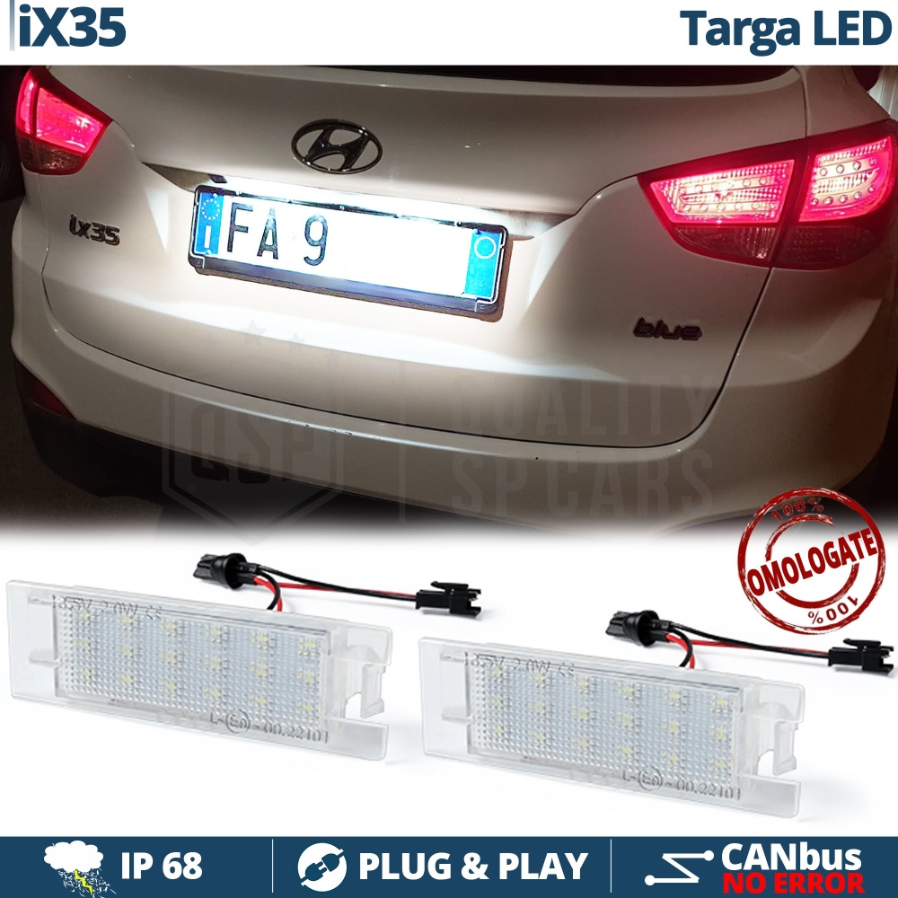 2 Luces de Matricula LED para HYUNDAI ix35 (09-15) | CANBUS 18 LED 6.500K BLANCO FRIO Plug & Play 2 Luces de Matricula LED para HYUNDAI ix35 (09-15) | CANBUS 18 LED 6.500K BLANCO FRIO Plug & Play