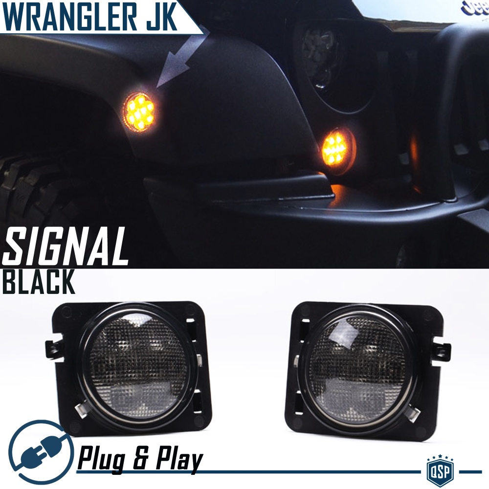 2 Intemitentes LED para JEEP WRANGLER JK 2007- CANBUS Sin Errores Estructura en ABS Negra + Lente Negra 2 Intemitentes LED para JEEP WRANGLER JK 2007- CANBUS Sin Errores Estructura en ABS Negra + Lente Negra
