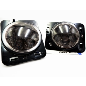 2 Intemitentes LED para JEEP WRANGLER JK 2007- CANBUS Sin Errores Estructura en ABS Negra + Lente Negra