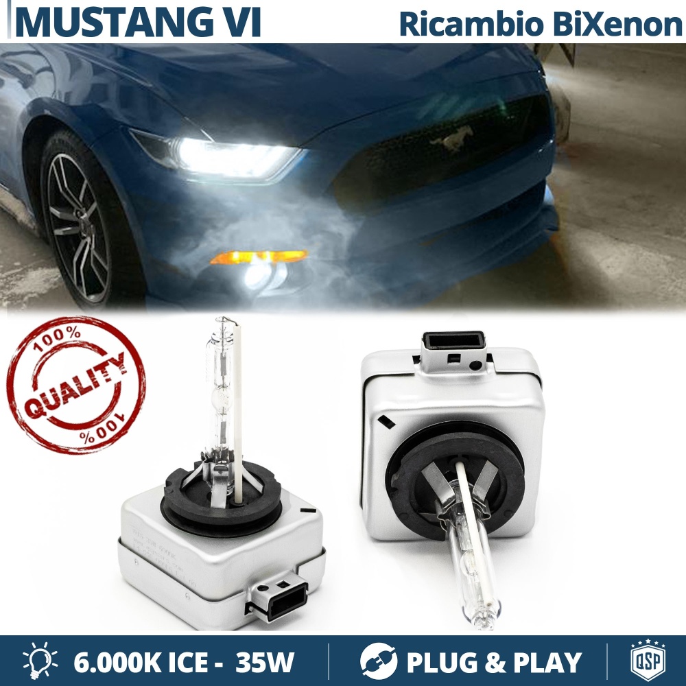 2x Bombillas Bi-Xenon D3S de Repuesto para FORD MUSTANG 6 Luz 6.000K Blanco Frio Lámpara 35W