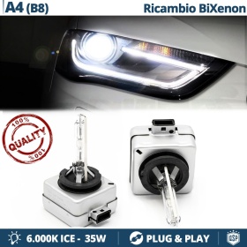 2x Bombillas Bi-Xenon D3S de Repuesto para AUDI A4 B8 Restyling Luz 6.000K Blanco Frio Lámpara 35W