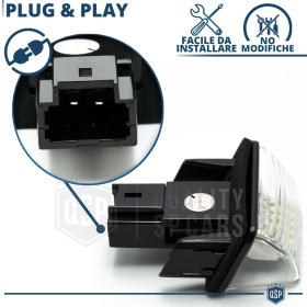2 Luci Targa LED CANbus per PEUGEOT PARTNER 2 | Placchette Led Bianco GHIACCIO NO Errori