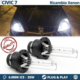 2x Bombillas Xenon D2S de Repuesto para HONDA CIVIC 7 HATCHBACK Luz 6.000K Blanco Frio Lámpara 35W