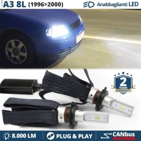 Kit LED H7 para Audi A3 8L 96-00 Luces de Cruce CANbus | 6500K Blanco Frío 8000LM