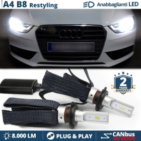 Kit LED H7 para Audi A4 B8 Facelift Luces de Cruce CANbus | 6500K Blanco Frío 8000LM