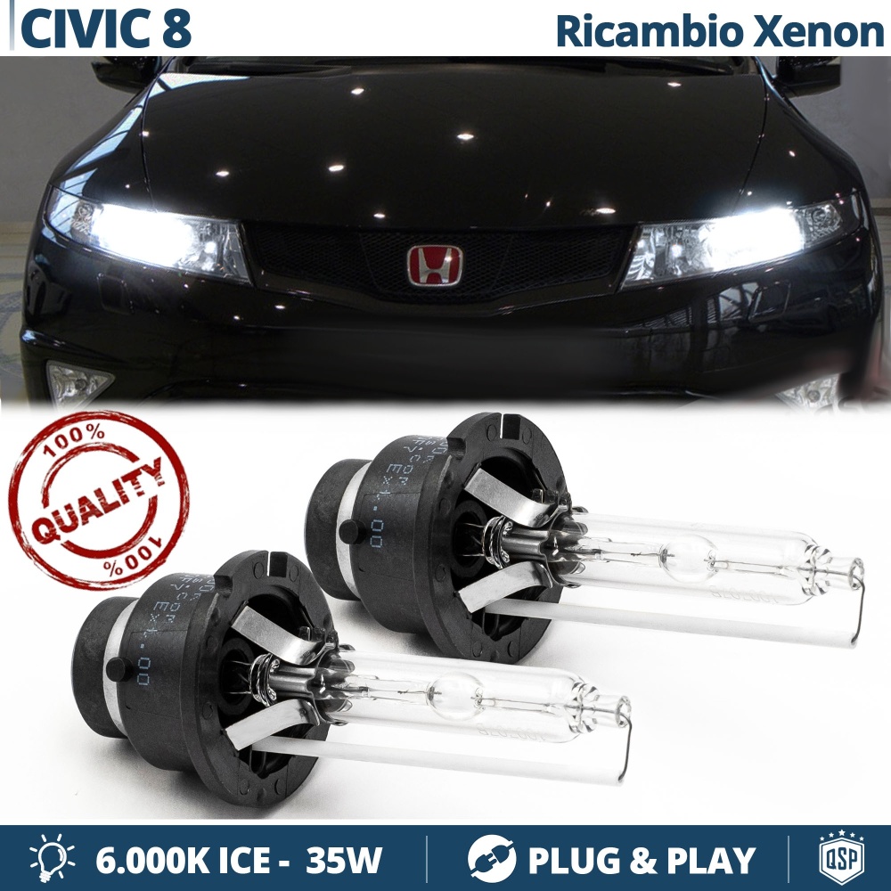 2x Bombillas Xenon D2S - D2R de Repuesto para HONDA CIVIC 8 Luz 6.000K Blanco Frio Lámpara 35W 2x Bombillas Xenon D2S - D2R de Repuesto para HONDA CIVIC 8 Luz 6.000K Blanco Frio Lámpara 35W