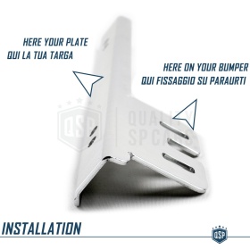 Soporte de MATRÍCULA DELANTERA para Ssangyong Kit de Reubicación LATERAL de Placa En Acero Anodizado