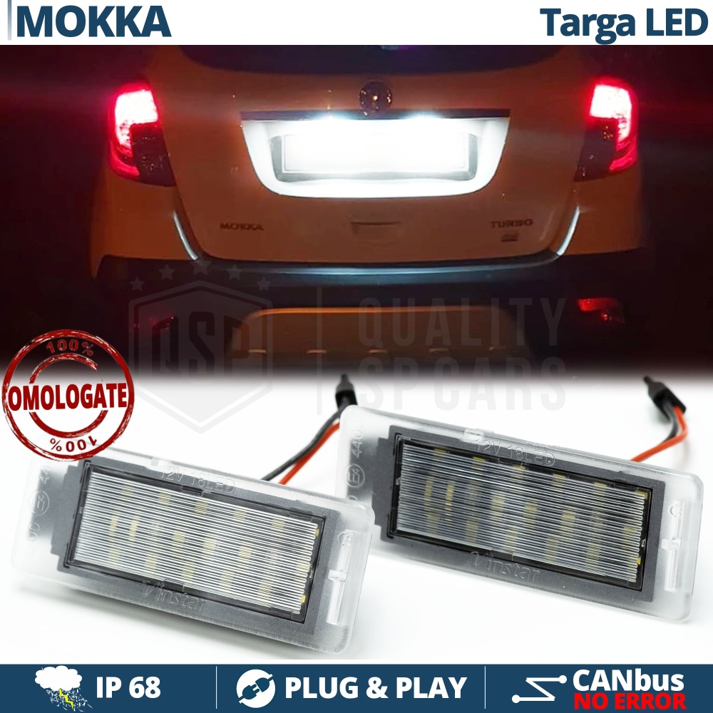 2 LED License Plate Lights for OPEL Mokka A | CANbus Error FREE | Ice White Light 6500K 2 LED License Plate Lights for OPEL Mokka A | CANbus Error FREE | Ice White Light 6500K