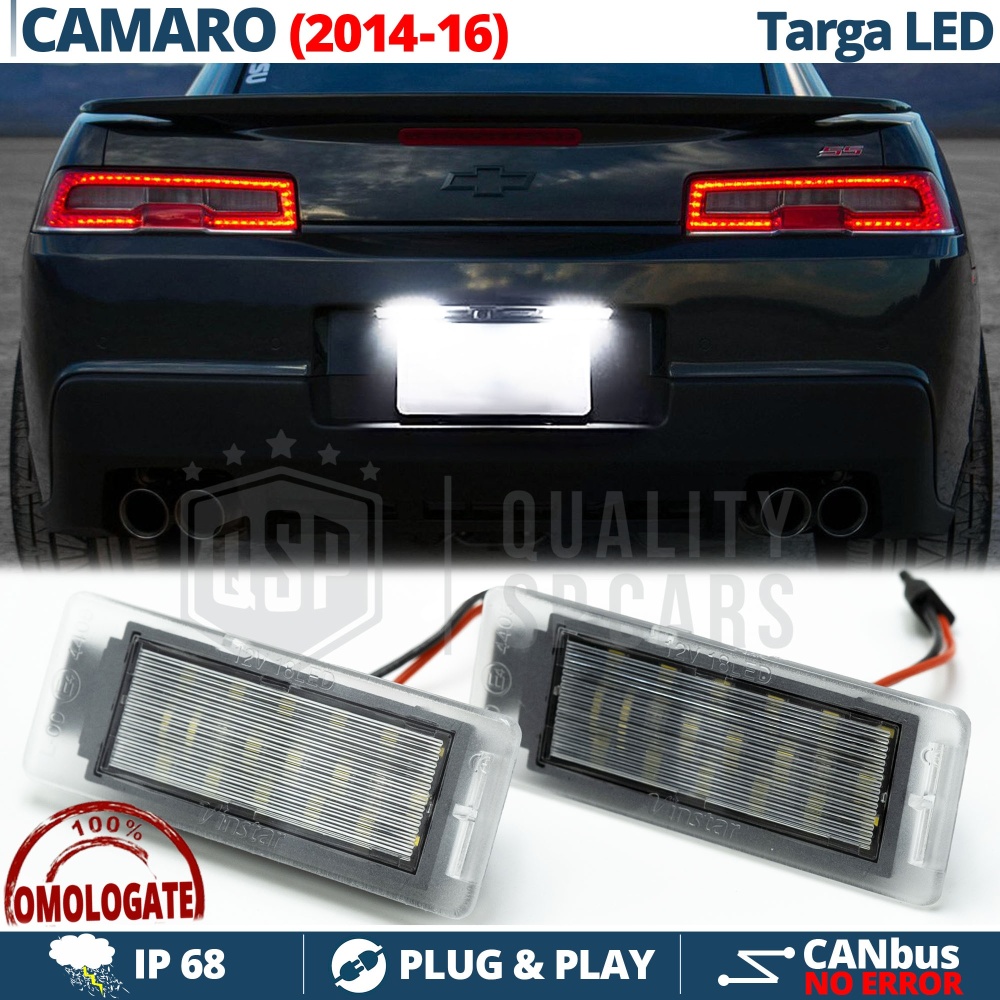 2 LED License Plate Lights for CHEVROLET Camaro 5 FACELIFT | CANbus Error FREE | Ice White Light 6500K 2 LED License Plate Lights for CHEVROLET Camaro 5 FACELIFT | CANbus Error FREE | Ice White Light 6500K