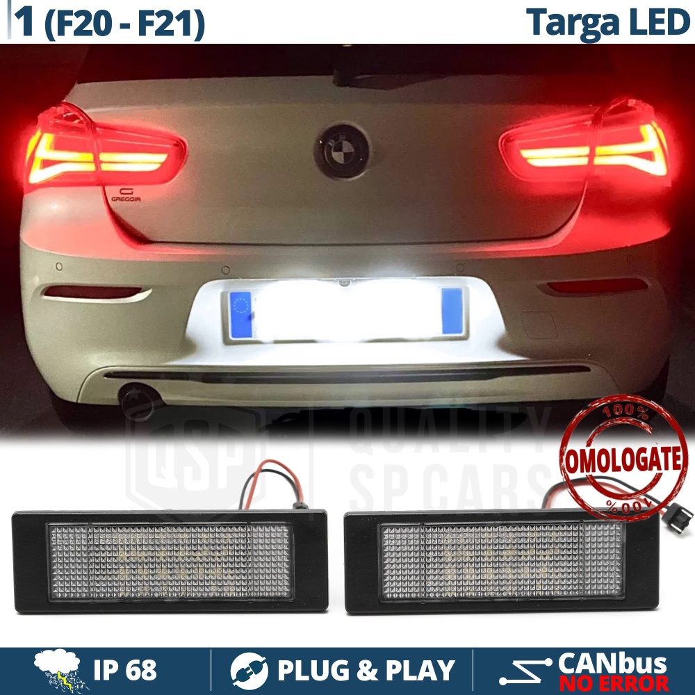 2x Plafonnieres Led Éclairage Plaque Immatriculation pour BMW Série 1 F20 15-18, Canbus, 24 LED 6.500K Blanc Pure, Installation Facile