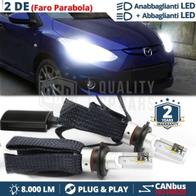 Kit LED H4 para MAZDA 2 DE Luces de Cruce + Carretera | 6500K 8000LM CANbus