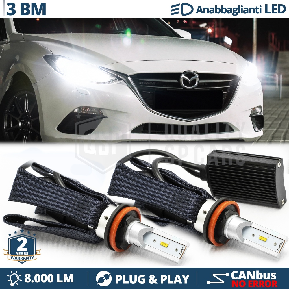 Bombillas LED H11 para MAZDA 3 BM Luces de Cruce CANbus | 6500K Blanco Frío 8000LM