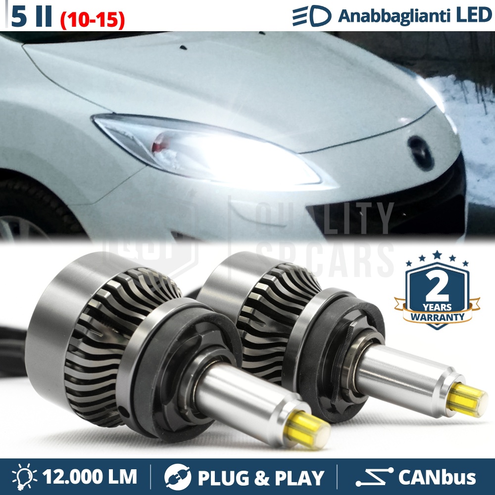 Kit Full LED H11 CANbus per MAZDA 5 (10-15) Luci Anabbaglianti Bianco Ghiaccio | 6500K 12000LM