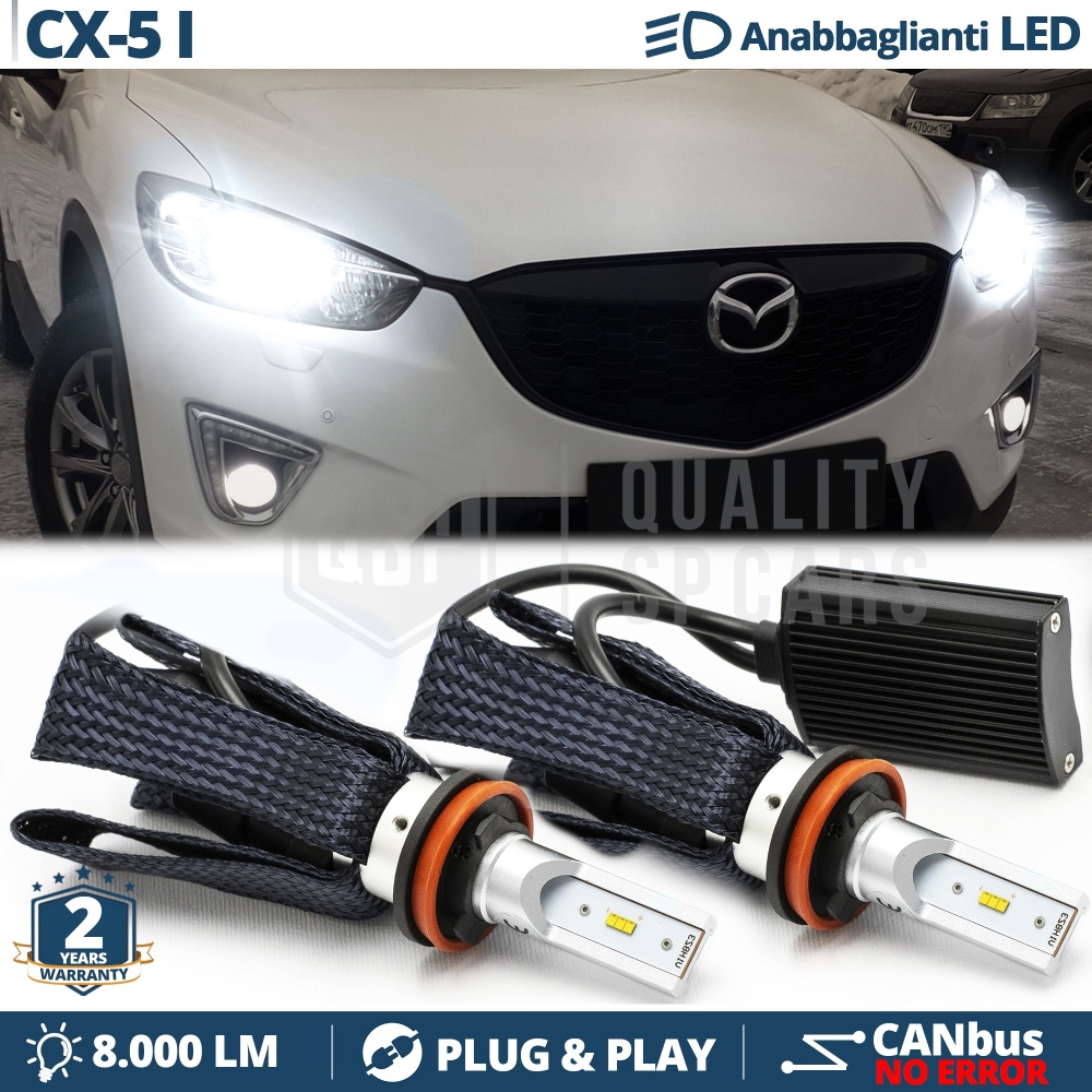 Bombillas LED H11 para MAZDA CX-5 Luces de Cruce CANbus | 6500K Blanco Frío 8000LM
