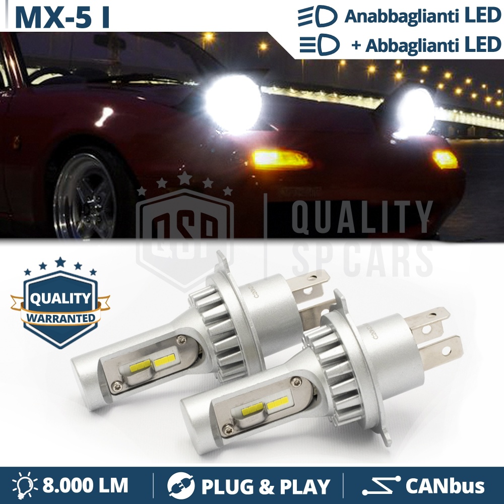 Kit Led H4 para MAZDA MX-5 Luces de Cruce + Carretera 6500k 8000LM | Plug & Play CANbus Kit Led H4 para MAZDA MX-5 Luces de Cruce + Carretera 6500k 8000LM | Plug & Play CANbus