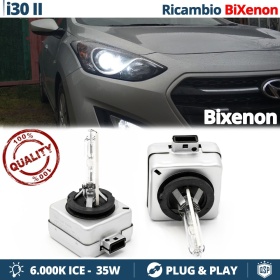 Coppia Lampadine di Ricambio Bi-Xenon D3S per HYUNDAI i30 2 (11-16) Luci Bianco Ghiaccio 6000K 35W