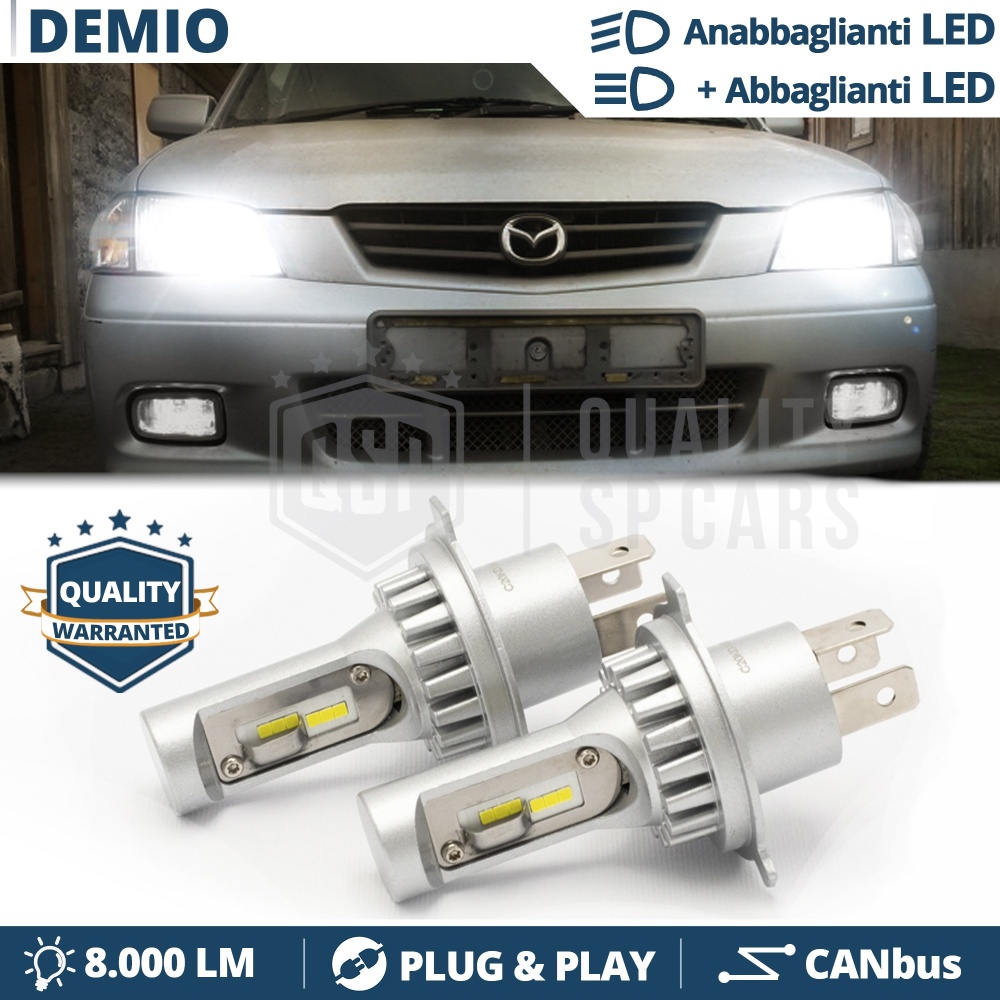 Kit Led H4 para MAZDA DEMIO Luces de Cruce + Carretera 6500K 8000LM | Plug & Play CANbus Kit Led H4 para MAZDA DEMIO Luces de Cruce + Carretera 6500K 8000LM | Plug & Play CANbus