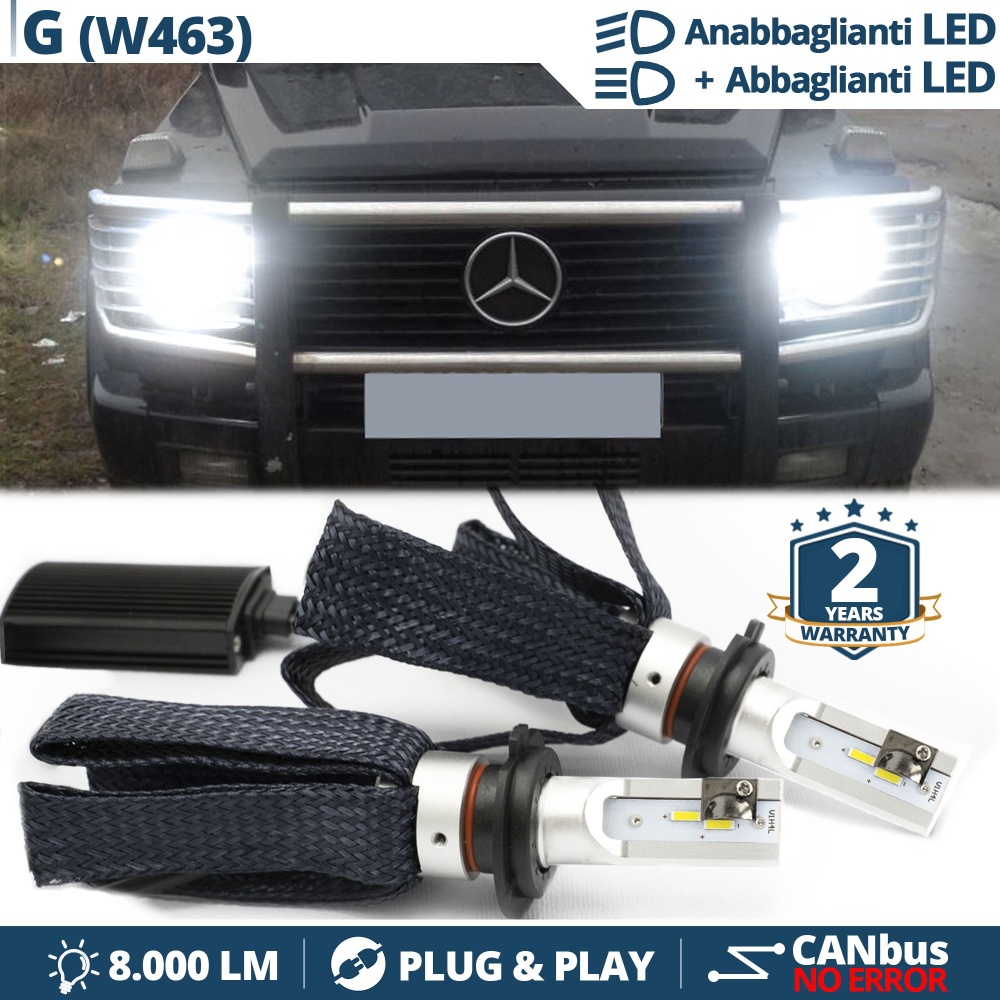 H4 Full LED Kit for MERCEDES G CLASS W463 Low + High Beam | 6500K 8000LM CANbus Error FREE