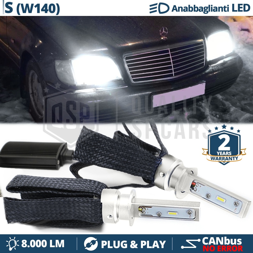Kit LED H1 para MERCEDES CLASE S W140 91-94 Luces de Cruce CANbus | Bombillas LED 6500K 8000LM