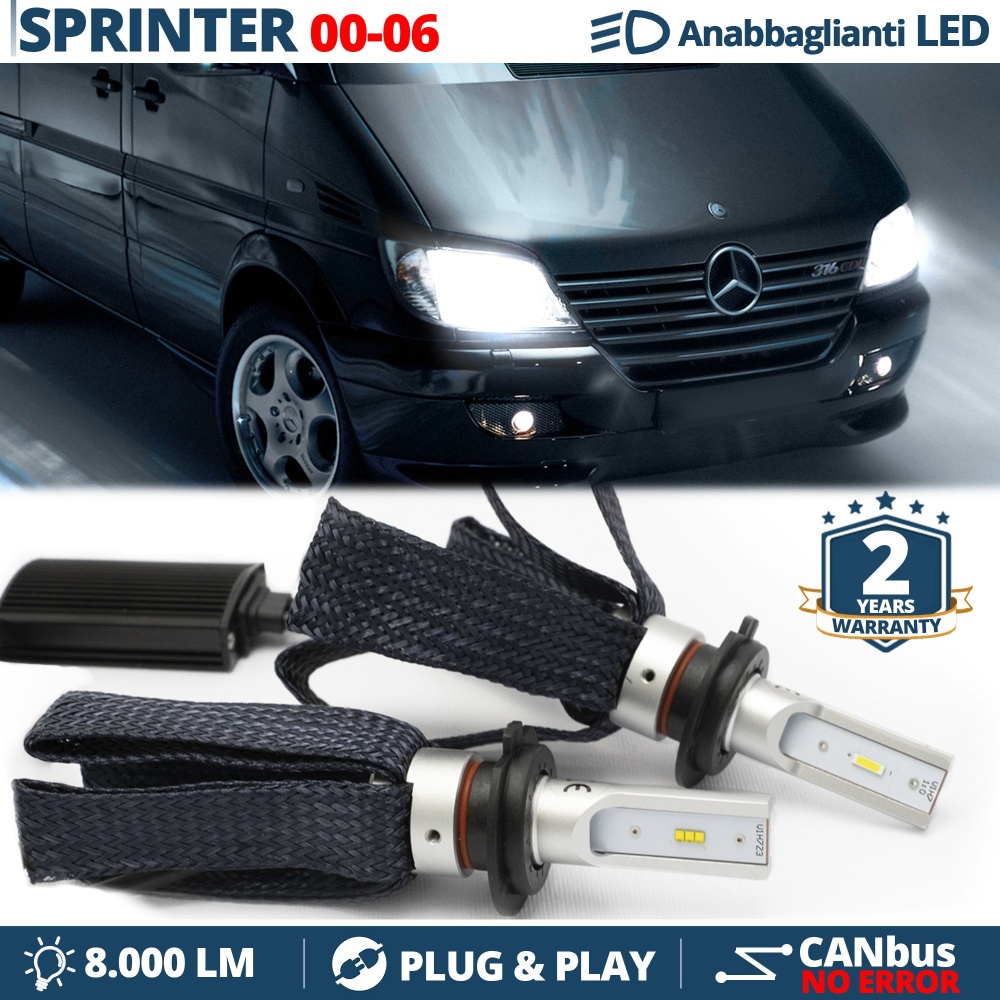 Kit LED H7 para Mercedes SPRINTER W901-W905 (00-06) Luces de Cruce CANbus | 6500K Blanco Frío 8000LM