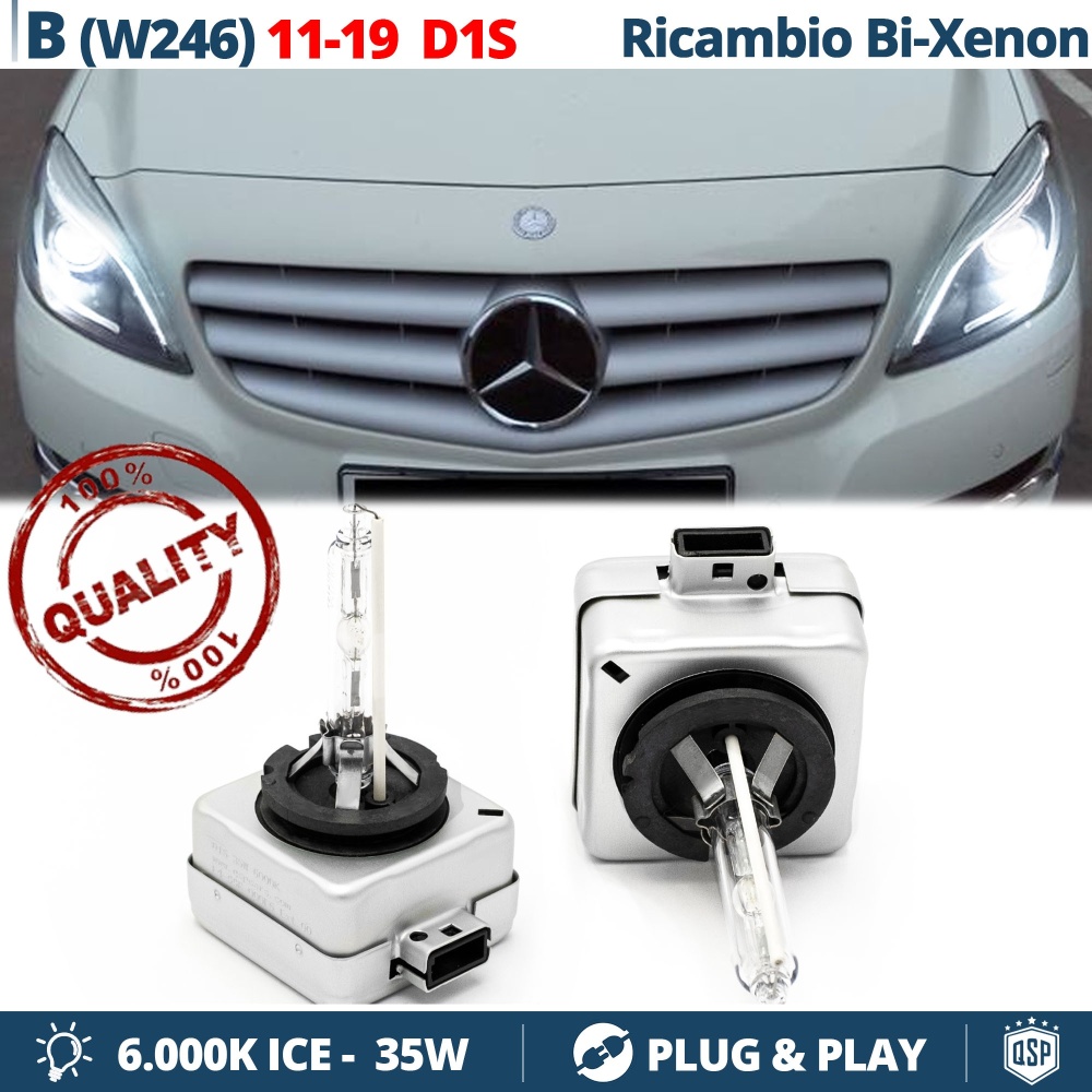 2x Bombillas Bi-Xenon D1S de Repuesto para Mercedes CLASE B W246 Luz 6.000K Blanco Frio Lámparas 35W