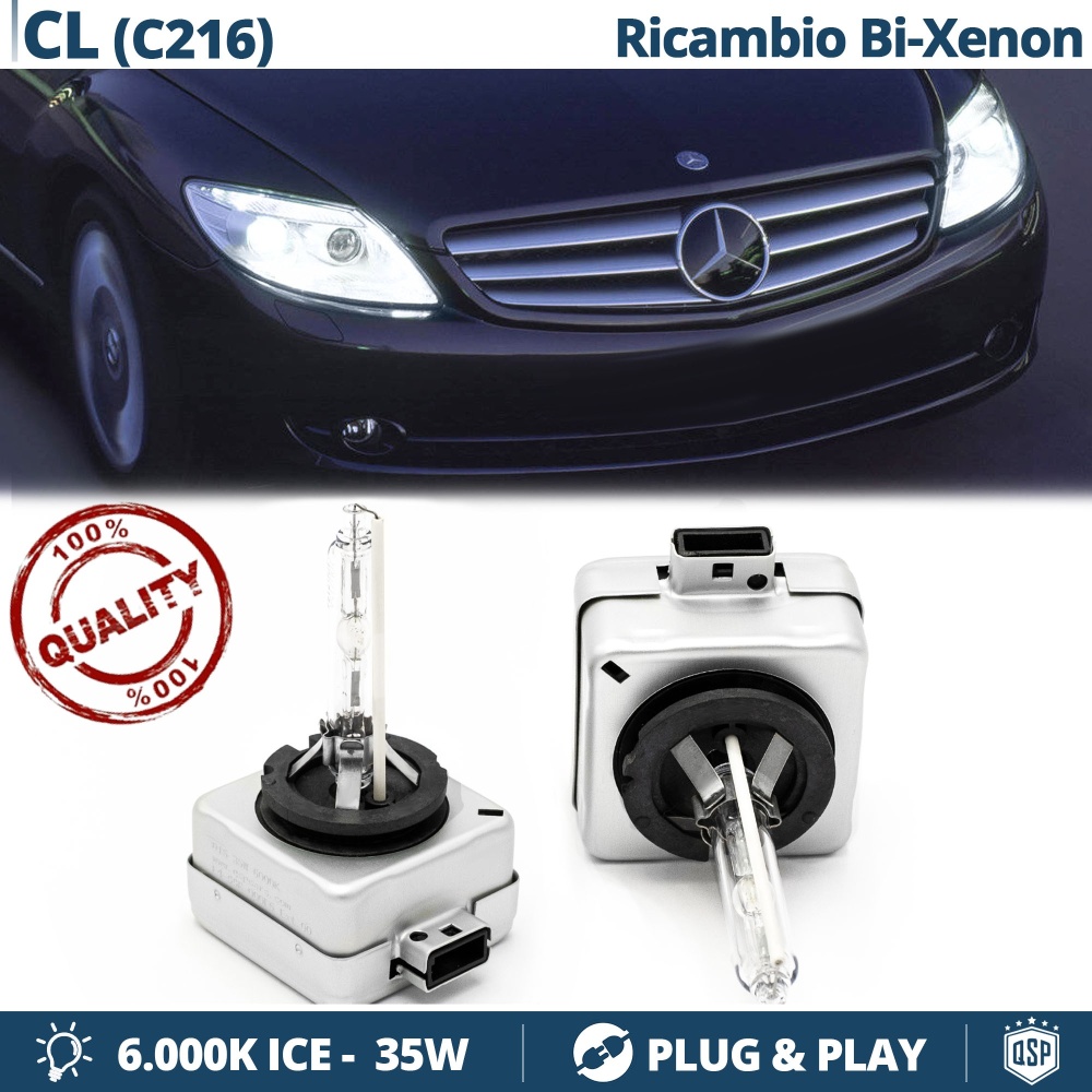 2x Bombillas Bi-Xenon D1S de Repuesto para MERCEDES CLASE CL C216 Luz 6.000K Blanco Frio 35W